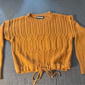 DKNY Mustard Cable Knit Sweater